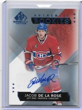 2015-16 UPPER DECK SP GAME USED JACOB DE LA ROSE AUTHENTIC ROOKIES AUTOGRAPH