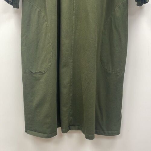 eShakti Colorblock Pullover T-Shirt Midi Dress Pockets Lagenlook Green Black 3X - Picture 3 of 6