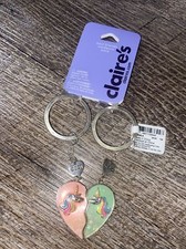 Claire s Unicorn BFF Best Friend Keychain Backpack Bag Clip