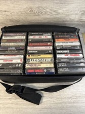 60 Cassette Tape  Case Lot Rock Heavy Metal Ozzy Rush Van Halen AC/DC Yes Styx