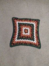 Hand Crochet Quilt Granny Square Babydoll Blanket Chair Table Throw 22" X 22"