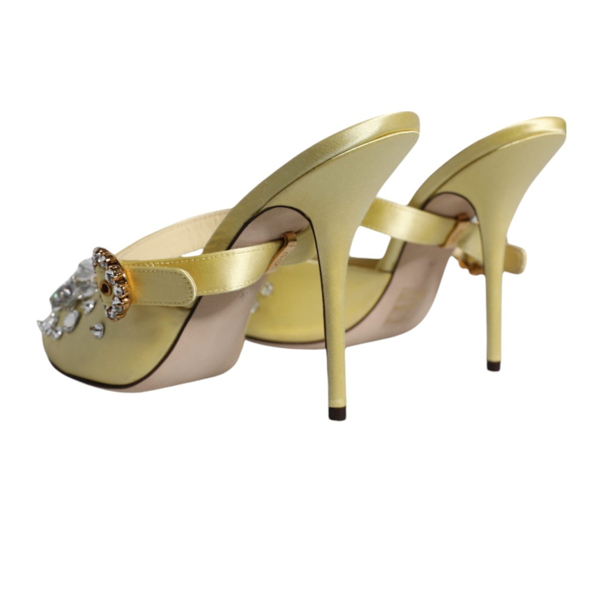 DOLCE & GABBANA Shoes Yellow Crystal Slides Heels Sandals DOLCE & GABBANA Shoes Yellow Crystal Slides Heels Sandals