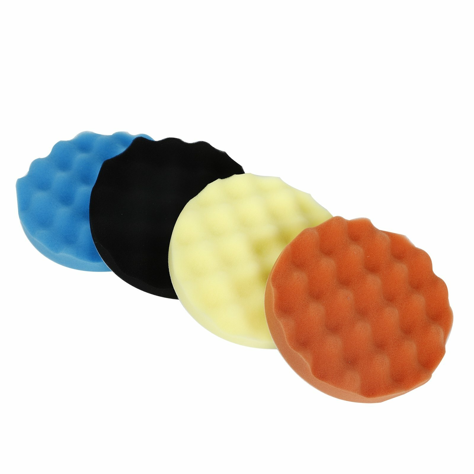 4 Pieces 7inch Car Polisher Soft Wave Foam Waffle Pad Buffing Sponge Pads Kit