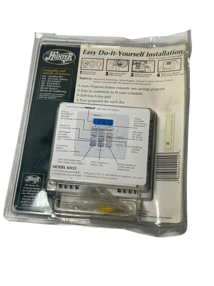 Hunter Digital Programmable Thermostat Model 44155  Set & Save 155 New /Open Box - Image 2 of 2