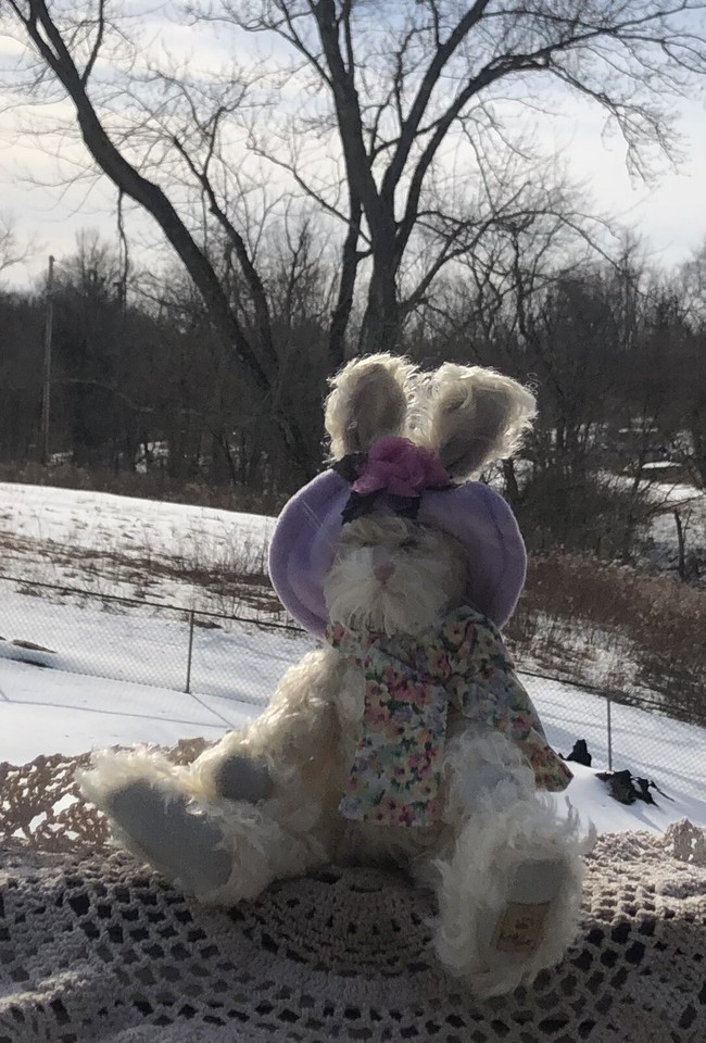 Boyds Bear Plush BUNNY Piper Mohair Rabbit 590067 ADORABLE wearing ...