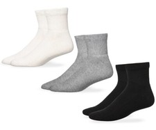 Carolina Ultimate Mens Womens Non-Binding Diabetic Health Quarter Socks 4 Pair