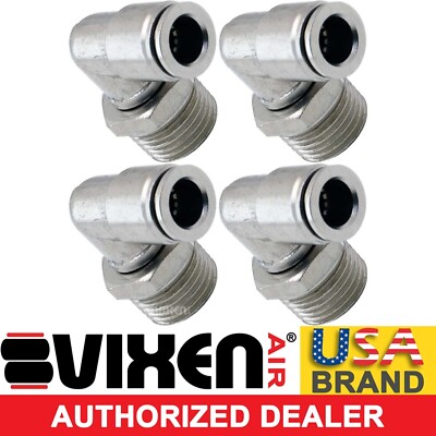 ½'' NPT MALE TO PUSH TO CONNECT/PTC FOR 3/8''OD HOSE SWIVEL ELBOW 4PACK VXA2123-4