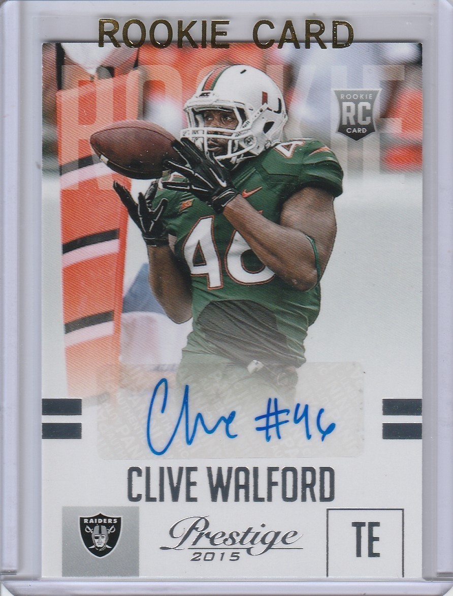 2015 Prestige Clive Walford Rookie Autograph #218 NM Condition