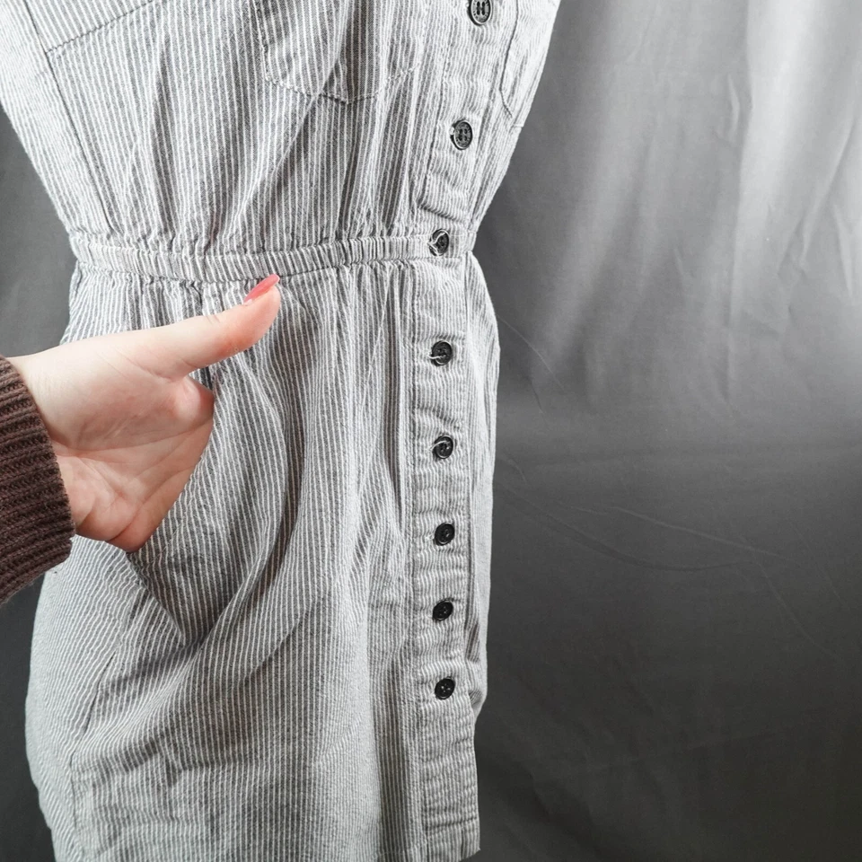 I Love H81 Womens Dress Small Gray Stripe Cotton Sundress Mini Summer Coastal - Изображение 3 из 4