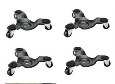 4 PACK Black Steel 80 lbs. Load Tri-Dolly Trolley 2 H x 6 W x 6 D in.