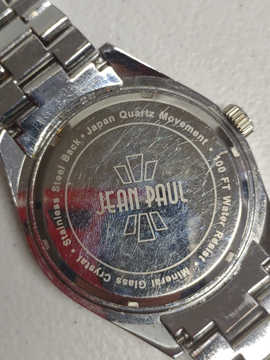 Ladies Jean Paul Silver Tone Crystal Accent Bezel Quartz