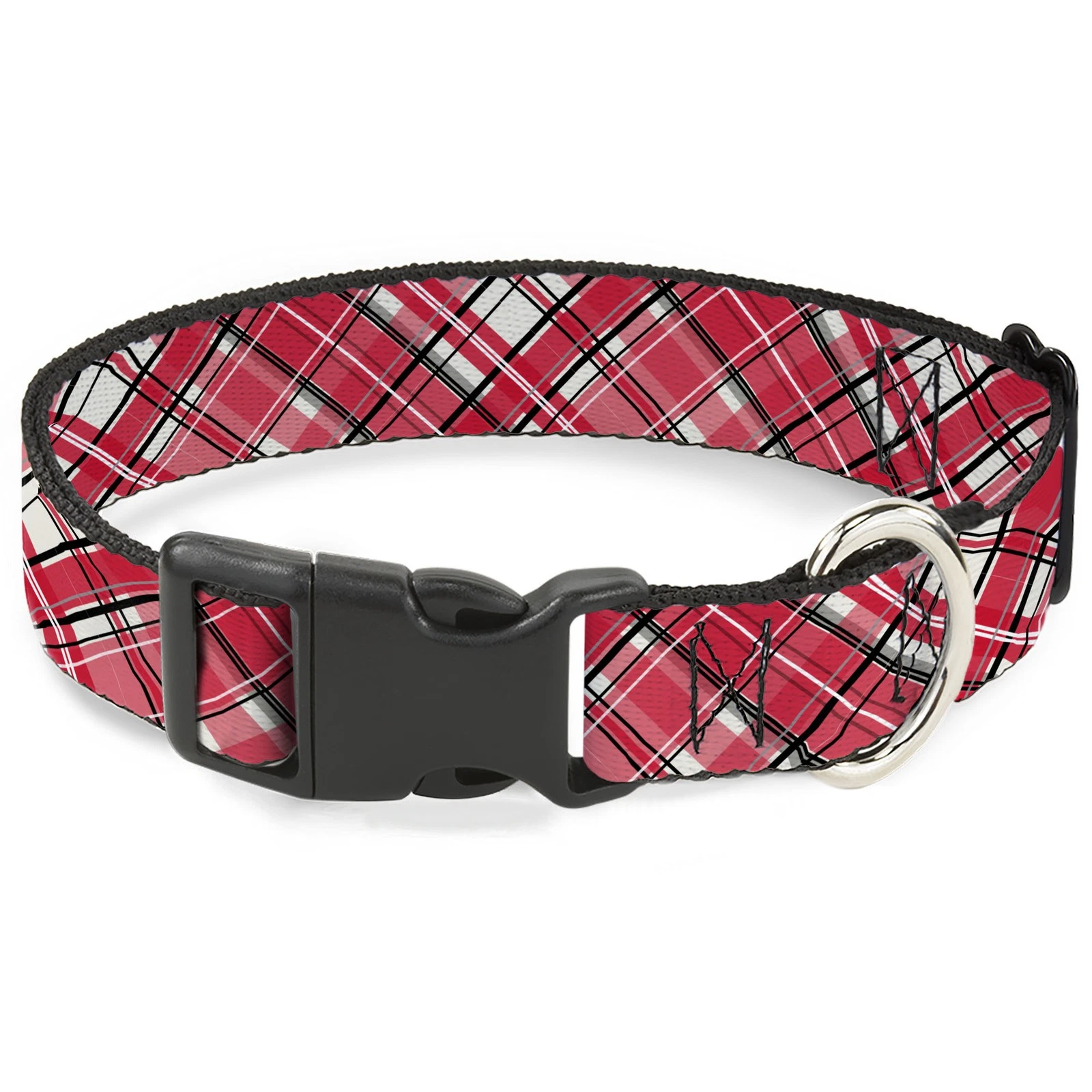 Plastic Clip Collar Holiday Christmas Plaid Diagonal White/Red/Black NARROW-Medi
Opens in a new wind