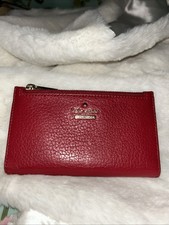 Small Red Kate Spade Pebble Leather Snap Wallet