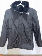 The North Face Girl's Reversible Mossbud Jacket with hood. Black Size Large 12