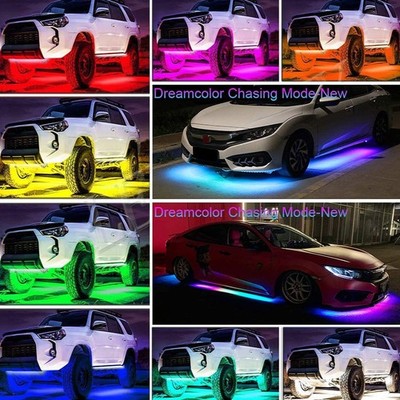 Dreamcolor RGB LED Lights Rock Car Pods Neon Underbody W/Light APP + Remote New