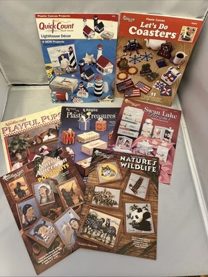 Lot of Craft Books for Making Plastic Canvas Projects Lot of 7 Books See Photos