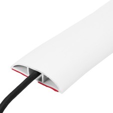 Floor Cord Cover 10ft, Extension Cord Hider for Floor Cable Management White