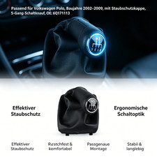 Schaltknauf Handschaltung mit Schutzmanschette für VW Polo alte Modelle
