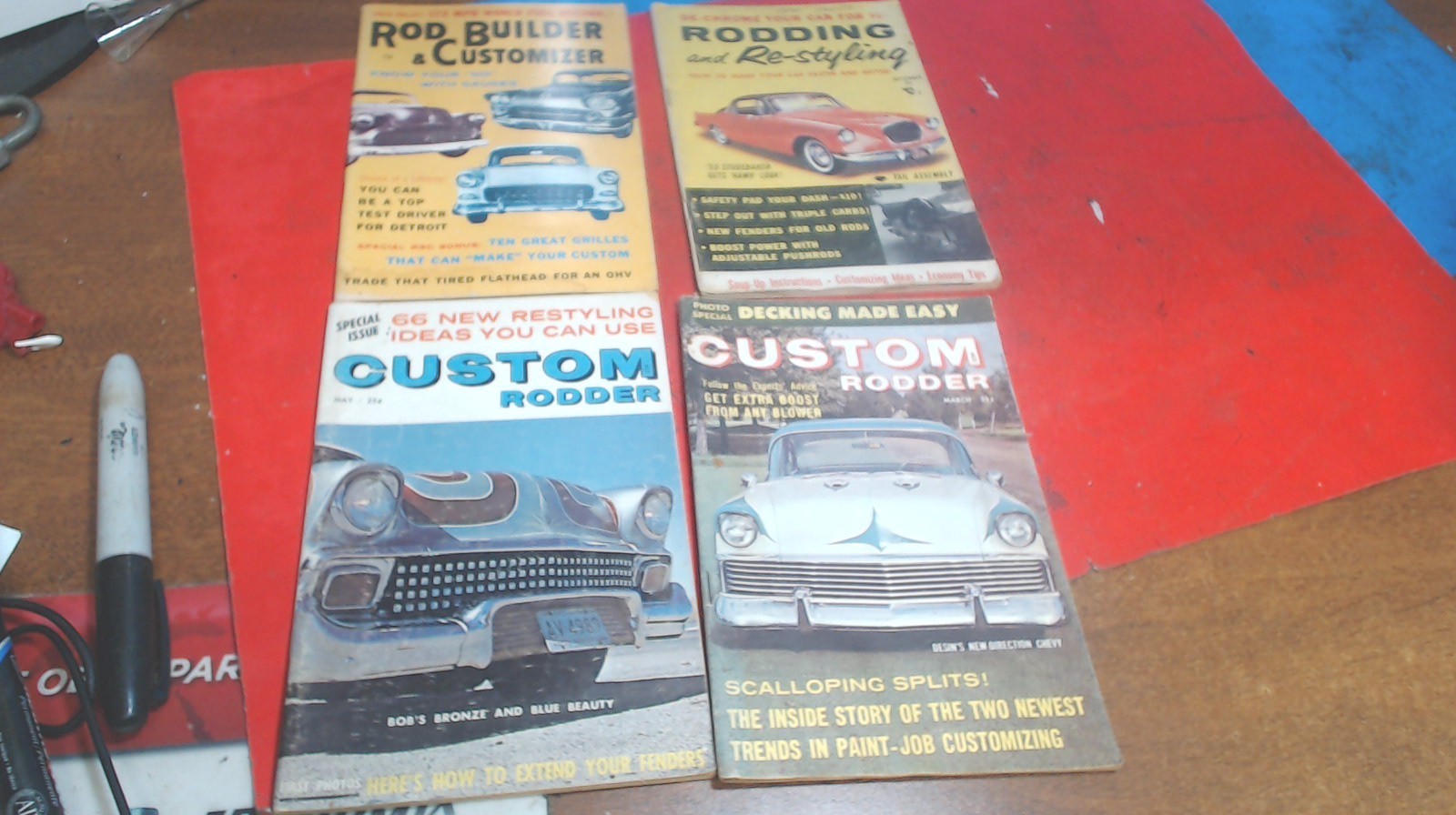 Vintage-1956 Rodding & Restyling-ROD BUILDER--CUSTOM Rodder-4-  Magazines