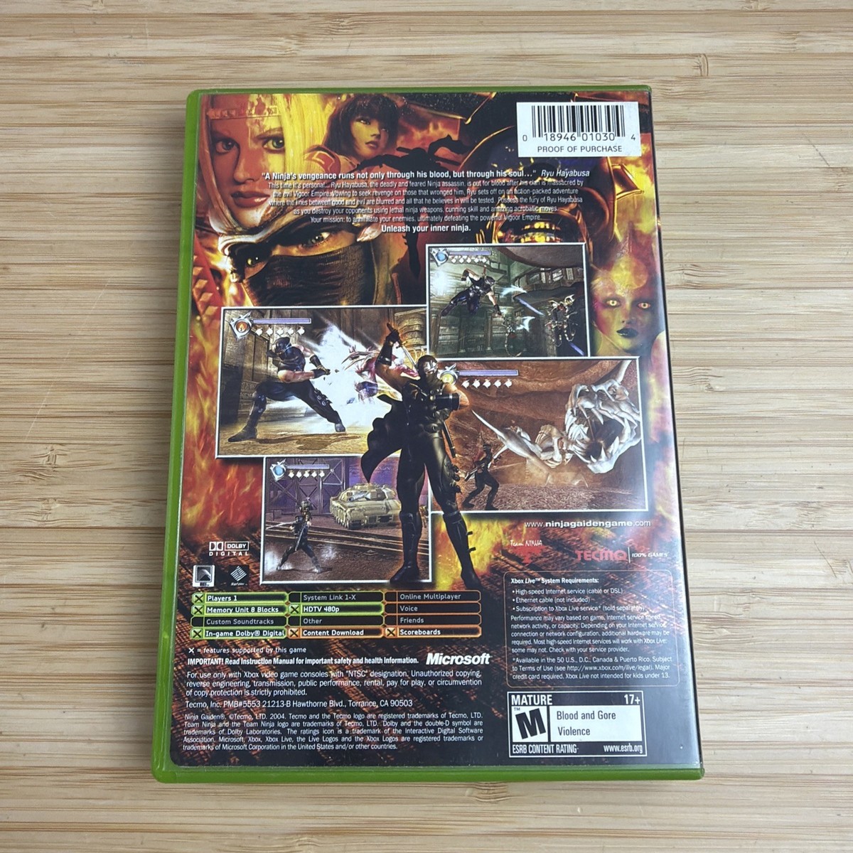 Ninja Gaiden (Microsoft Xbox, 2004) CIB 805529264601| eBay