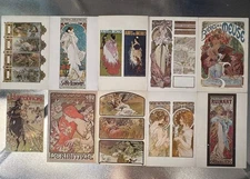 10 Giant Post Cards Mucha 1969 Anis Del Mono by Casas Sandy Val Graphics 9”x6”