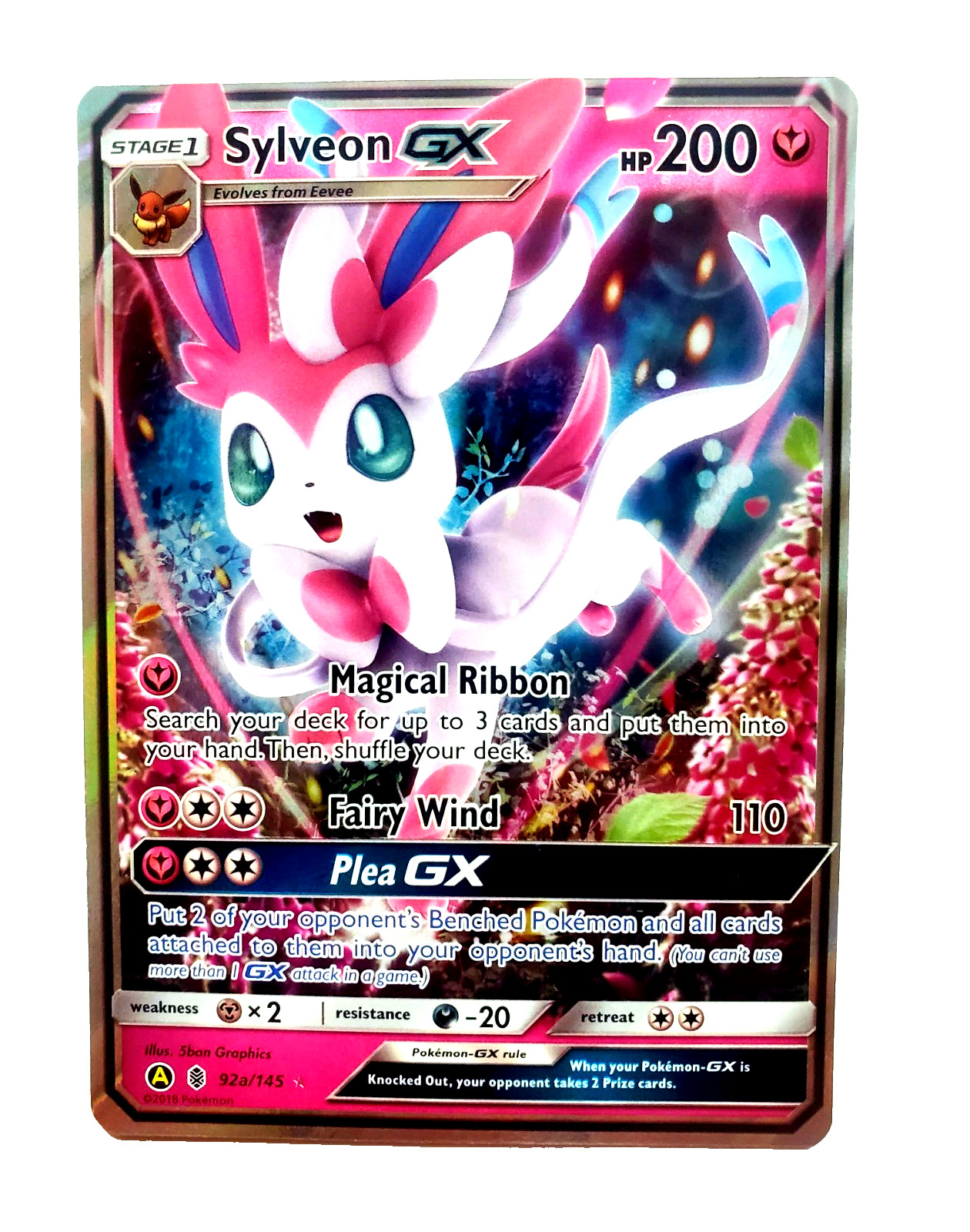 2018 Pokémon TCG Sylveon GX 92a/145 Promo Guardians Rising Sun and Moon Full Art