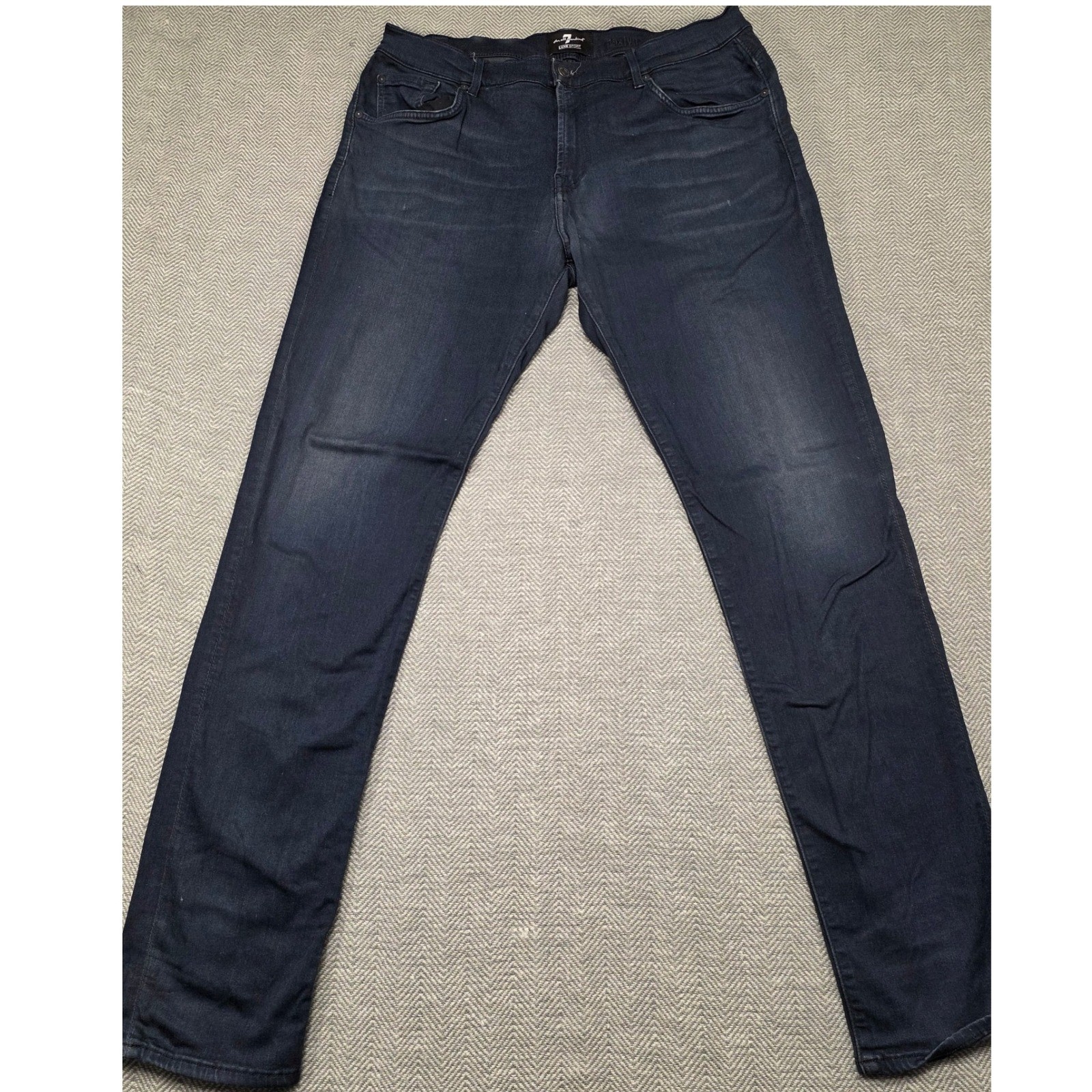 7 For All Mankind Mens Paxtyn Luxe Sport Skinny Jeans Dark Indigo 36x32