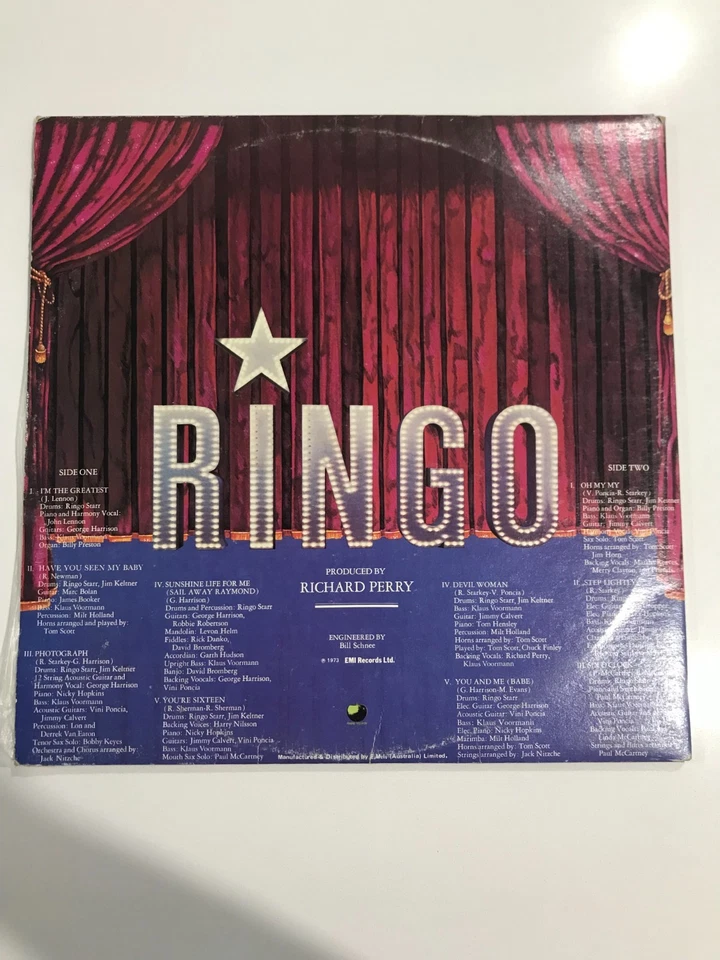 Vintage LP Record - Ringo Starr - Ringo - Image 2 of 4