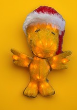 Peanuts 18" Pre Lit Woodstock with Santa Hat Outdoor Holiday Yard Art