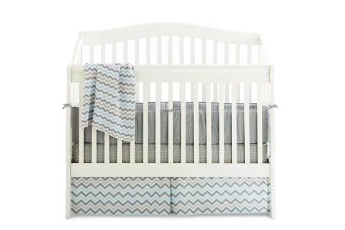 Manta de cuna azul en zigzag de algodón suave 30x30 apta para viajar lavable a máquina Foto 3 de 4