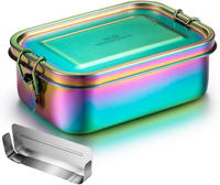 G.A Homefavor Edelstahl Brotdose Bento Box Auslaufsicher Metall Lunchbox 800Ml M