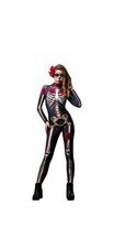 Women Halloween Skeleton Bone Jumpsuit Bodysuit Fancy Dead Cosplay Costume XL