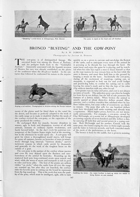 1905 Article Bronco Busting And The Cow Pony A W Dimock Albuquerque Fair Navajo