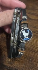 Aries Zodiac Sign Bracelet Leather Bracelet f...