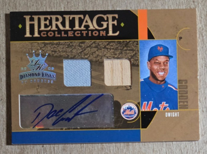 2005 Donruss Diamond Kings Dwight Gooden Game Used Patch Bat Auto /100 Mets
