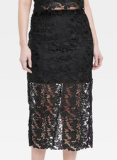 NEW A New Day Women's Lace Midi A-Line Skirt Black Size XS