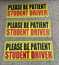 Student Driver Car Magnet Set Of 3 - Be Patient Student Driver Used Excellent