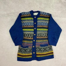 Vintage Strickjacke Abstrakt Gemustert Strick...