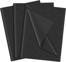 Black Tissue Paper - 60 Sheets, 14 X 20 Inch Matte Black Wrapping Paper for Gift