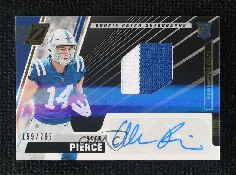 2022 Panini Zenith Rookie Patch Auto 159/299 Alec Pierce #221 Patch Auto 1s6