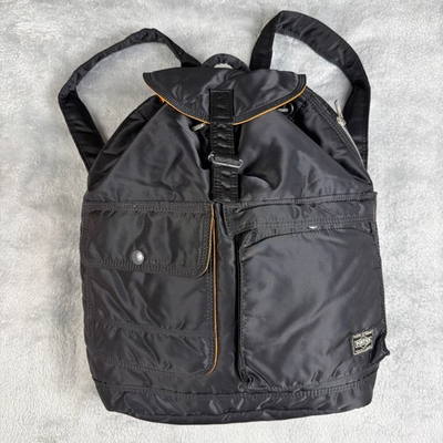 #ad PORTER Tanker Black Drawstring Backpack Yoshida Japan Casual Travel Bag Used $198.00
