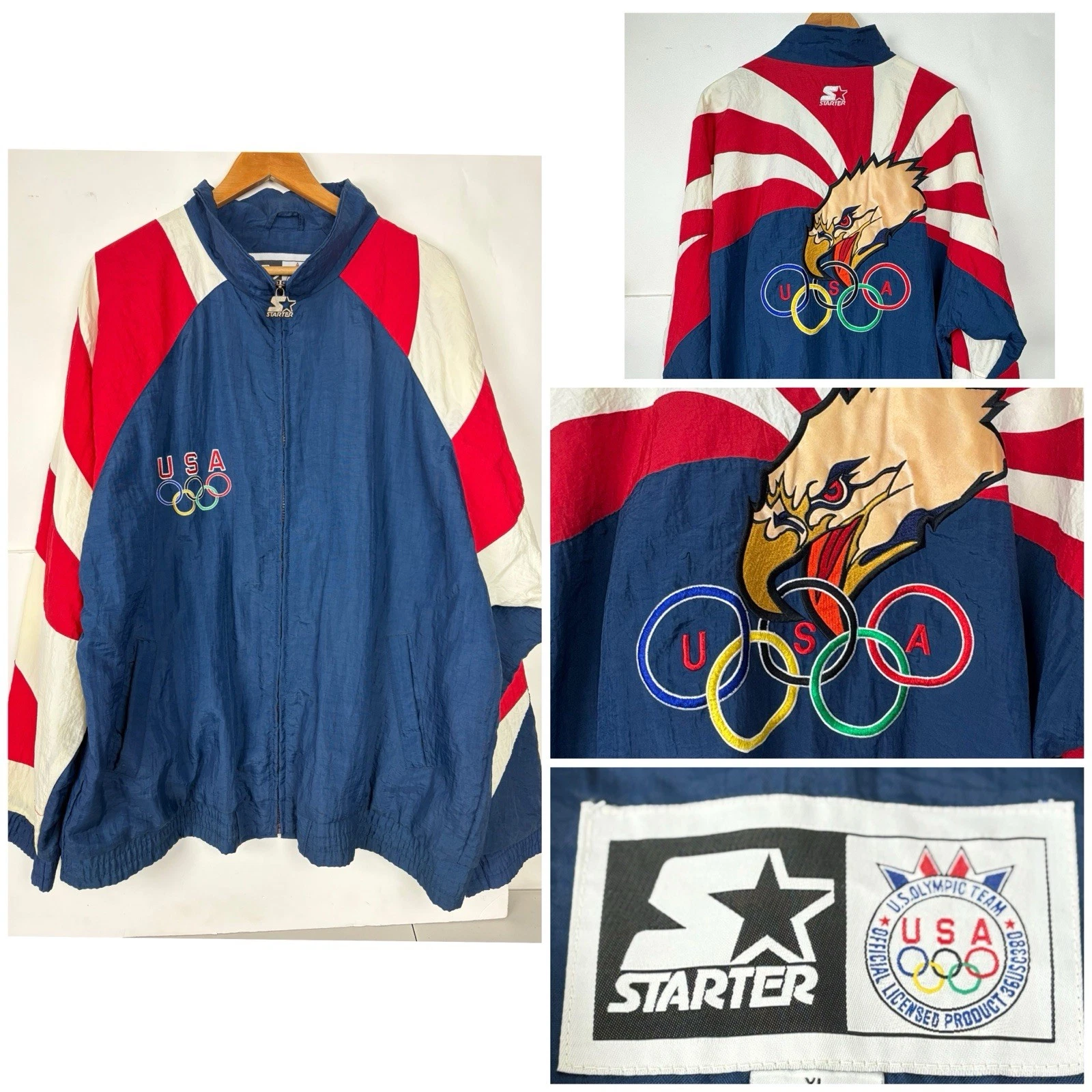 Vintage 1996 Starter Atlanta Olympics Team USA Eagle ZipUp Windbreaker Jacket XL
Opens in a new wind