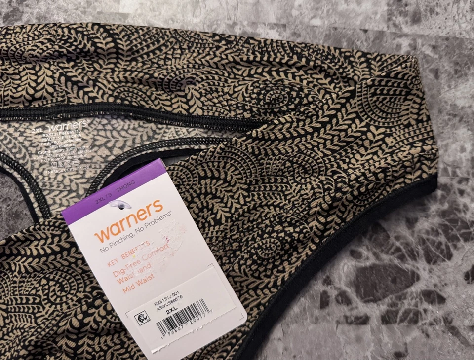 BRAGAS TANGA NUEVAS CON ETIQUETAS WARNERS CLOUD XXL NEGRAS NUDE BEIGE PAISLEY LISAS NO SHOW Foto 2 de 3