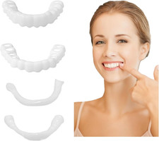 1 Pair Fake Dentures Teeth Covers for Men and Women Instant Dental Fix Easy to U