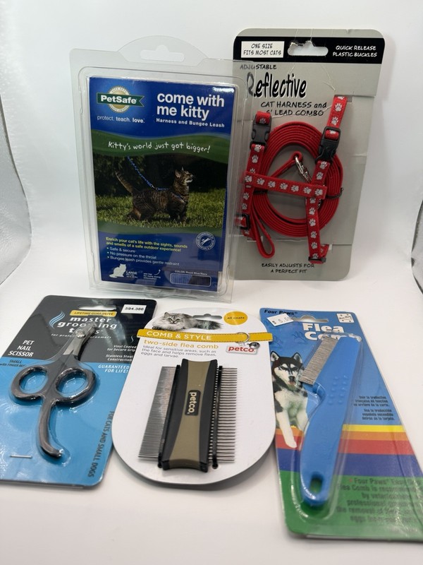 PetSafe Cat Harness and Bungee Large Flee Comb cat Leash Scissors cat supplies 