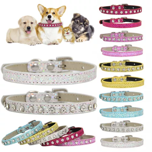 Pu Conduce Katzen Sablo Petit Dog Diamond Diamond Castal Bling ▼ - Foto 1 di 32