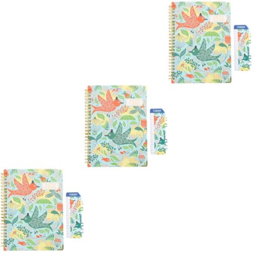  3 Pack Paper Agenda Book Student Writing Notebook Spiral Notebooks - Afbeelding 1 van 12