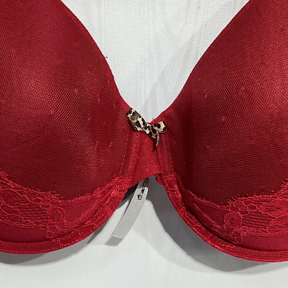 Hermoso Sujetador Ambrielle 38DD Rojo Encaje Con Aros Lados Altos Espalda Suave Foto 2 de 4