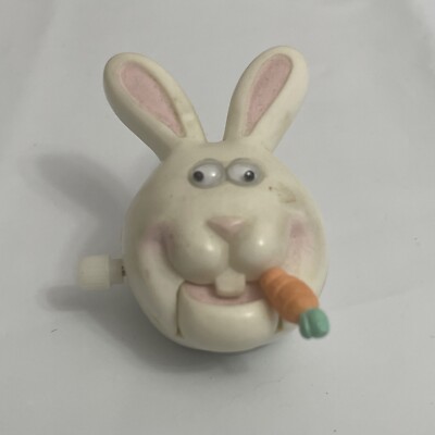 Vintage Hallmark Cards Wind-Up Easter Bunny Rabbit  Pin 1987 Eats Carrot