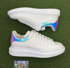 Size 42 - Alexander McQueen Oversized Iridescent White/Shock Pink FAST SHIPPING